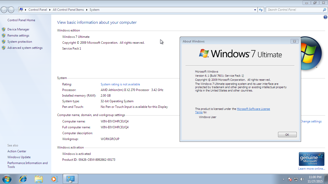 win 7 ultimate 64 bit